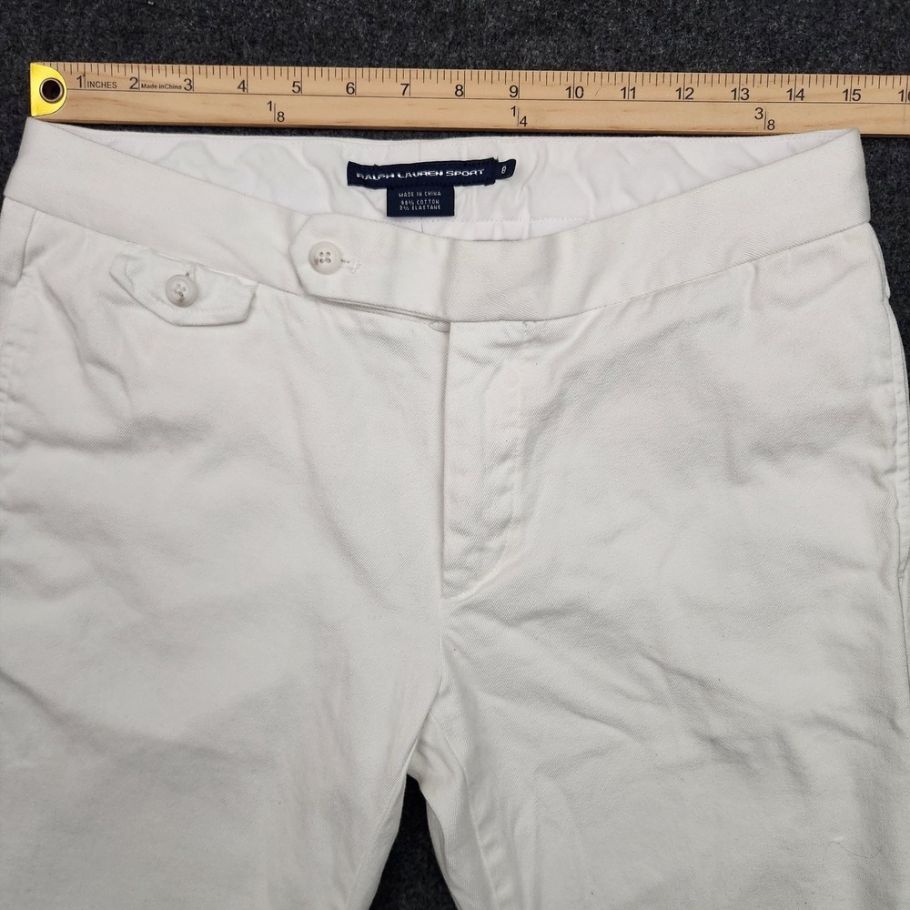 Ralph Lauren Sport Women's Size 8 White StretchTapered Leg Crop Pants Denim - Picture 4 of 11